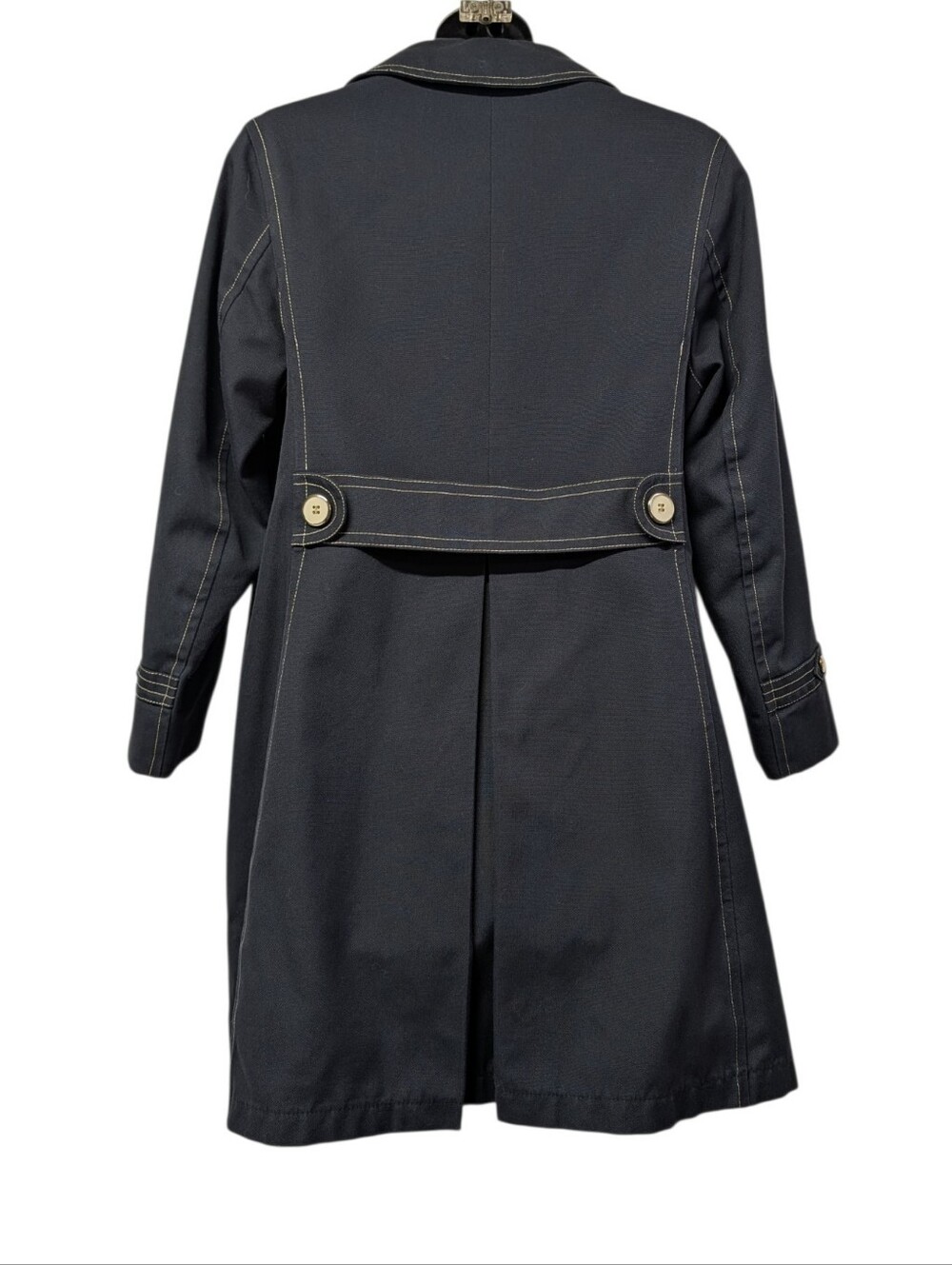 Misty Harbor Ltd. Navy Double-Breasted Trench Coat Lined Pockets Sz 7 Junior - Picture 2 of 13